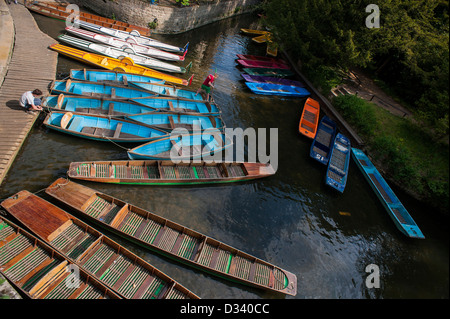 Kähne zu vermieten am Fluss Cherwell, Oxford, UK 29. Mai 2012. Stockfoto