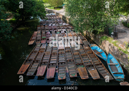Kähne zu vermieten am Fluss Cherwell, Oxford, UK 29. Mai 2012. Stockfoto