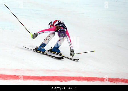 Schladming, Österreich. 8. Februar 2013.  Maria Hoefl-Riesch (GER) bei der Ladie ist super von den FIS Alpinen Super Kombination Ski Weltmeisterschaften 2013-Kombination.  Bildnachweis: Aktion Plus Sportbilder / Alamy Live News Stockfoto