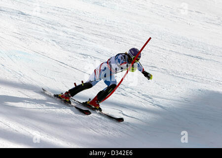 Schladming, Österreich. 8. Februar 2013.  Michaela Kirchgasser (AUT) in Aktion während der FIS Alpinen Super Kombination Ski Weltmeisterschaften 2013.  Bildnachweis: Aktion Plus Sportbilder / Alamy Live News Stockfoto