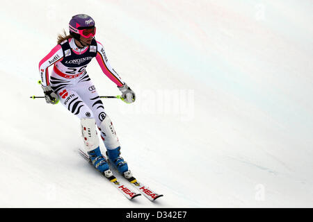 Schladming, Österreich. 8. Februar 2013.  Maria Hoefl-Riesch (GER) bei der Ladie ist super von den FIS Alpinen Super Kombination Ski Weltmeisterschaften 2013-Kombination.  Bildnachweis: Aktion Plus Sportbilder / Alamy Live News Stockfoto