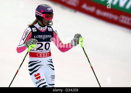 Schladming, Österreich. 8. Februar 2013.  Maria Hoefl-Riesch (GER) bei der Ladie ist super von den FIS Alpinen Super Kombination Ski Weltmeisterschaften 2013-Kombination.  Bildnachweis: Aktion Plus Sportbilder / Alamy Live News Stockfoto