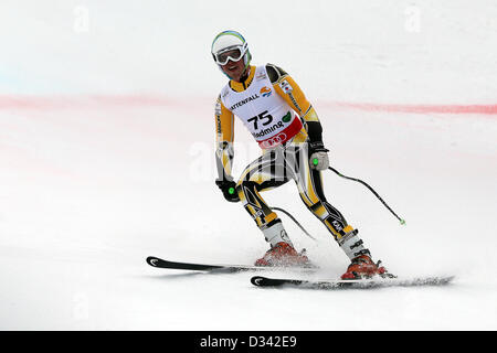 Schladming, Österreich. 8. Februar 2013.  Sam Robertson (AUS) in Aktion während der FIS Alpinen Super Kombination Ski Weltmeisterschaften 2013.  Bildnachweis: Aktion Plus Sportbilder / Alamy Live News Stockfoto