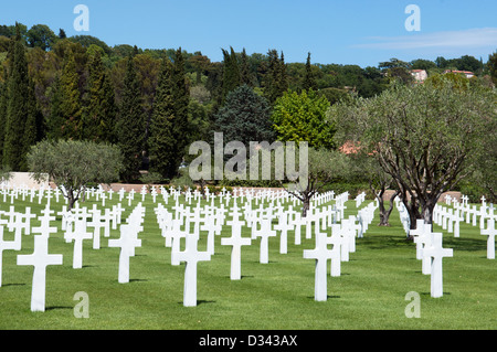 Weltkriegs Soldatenfriedhof mit amerikanischen Soldaten in Draguignan Provence Frankreich Stockfoto