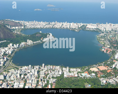 Blick vom Corcovado (Rio de Janeiro, Föderative Republik Brasilien) Stockfoto