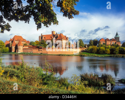 Kreuzritterburg in Malbork, am Fluss Nogat in Polen, UNESCO-Welterbe Stockfoto