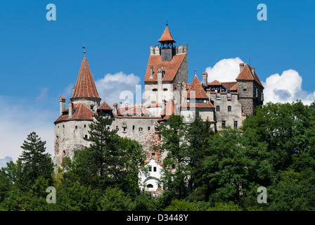 Das Schloss Bran, allgemein bekannt als "Draculas Burg" in Rumänien Stockfoto