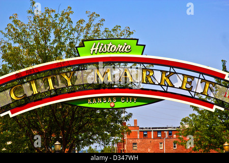 Eingang zum Markt der Stadt Kansas City MO Stockfoto