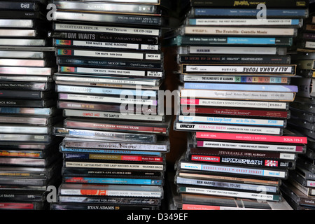Stapel von Musik-CDs Stockfoto
