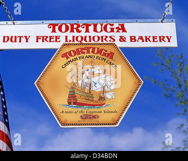 Bäckerei Tortuga rum Kuchen zu unterzeichnen, in George Town, Grand Cayman, Cayman-Inseln, große Antillen Karibik Stockfoto