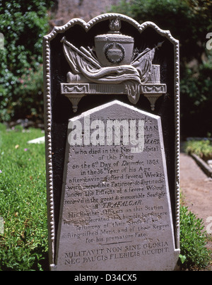 Kapitän Thomas Norman Grabstein (starb in der Schlacht von Trafalgar 1805), Trafalgar Friedhof, Gibraltar Stockfoto