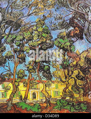 Vincent Van Gogh, Bäume im Garten des Krankenhauses Saint-Paul.1888.Post-Impressionismus. Öl auf Leinwand. Armand Hammer Museum Stockfoto
