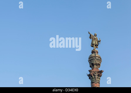 Colon Statue in Barcelona Stockfoto