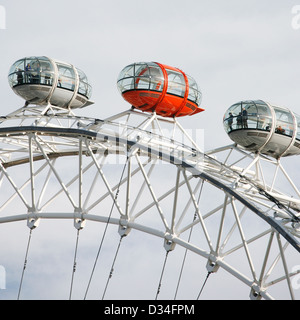 Close up Portrait of The London Eye, 135 Meter Höhe und das größte Riesenrad in Europa. [Nur zur redaktionellen Verwendung] Stockfoto