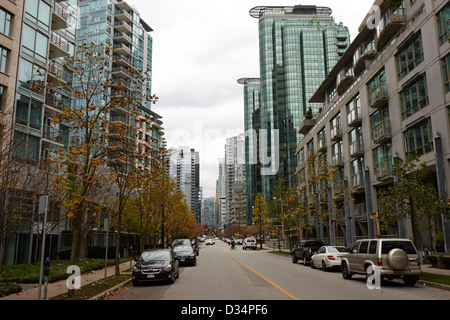 high-Rise Wohnung Wohnung Blöcke in der West End West Pender street Vancouver BC Kanada Stockfoto