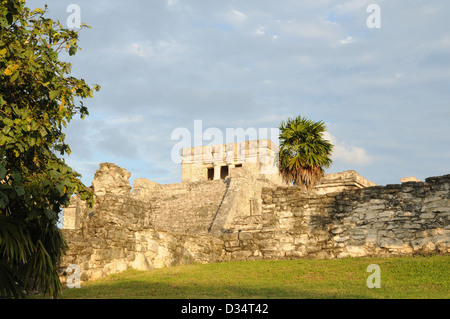 Alte Maya-Ruinen und Tempel in Tulum, Mexiko benannt die Burg Stockfoto