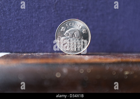 Die kanadische Nickel-Zukunft ist ungewiss, nach Kanada der Groschen aus seiner Währung eingestellt. Stockfoto