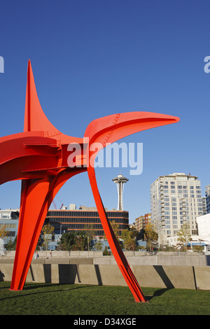 Adler-Skulptur von Alexander Calder, Olympic Sculpture Park, Seattle, Washington State, USA Stockfoto