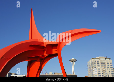 Adler-Skulptur von Alexander Calder, Olympic Sculpture Park, Seattle, Washington State, USA Stockfoto