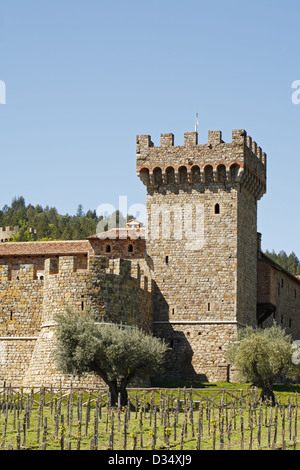 Castello di Amorosa Winery, Napa Valley, Kalifornien, USA Stockfoto