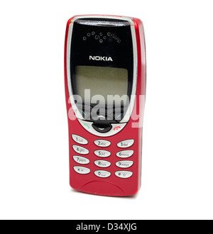 Altes Nokia Handy isoliert auf weißem Hintergrund Stockfoto