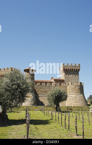 Castello di Amorosa Winery, Napa Valley, Kalifornien, USA Stockfoto