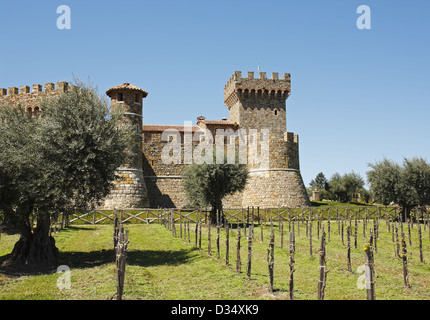 Castello di Amorosa Winery, Napa Valley, Kalifornien, USA Stockfoto