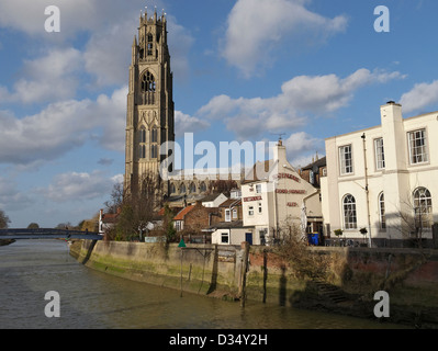 Kirche St Botolph, Boston, Lincolnshire, England. Seine hohe Turm ist bekannt als das "Boston Stump'. Stockfoto