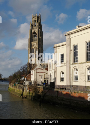 Kirche St Botolph, Boston, Lincolnshire, England. Seine hohe Turm ist bekannt als das "Boston Stump'. Stockfoto