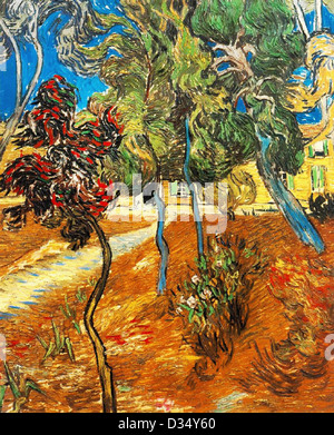 Vincent Van Gogh, Bäume im Garten Asyl. 1889. Post-Impressionismus. Öl auf Leinwand. Ort der Schöpfung: Saint-Rémy-Blanzy Stockfoto