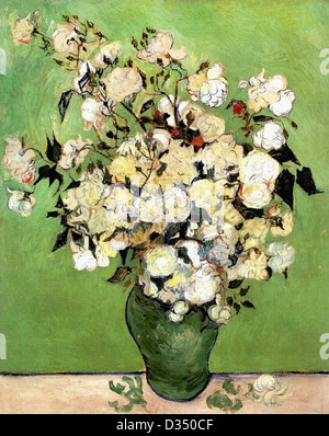 Vincent Van Gogh, A Vase von Roses. 1889. Post-Impressionismus. Öl auf Leinwand. Annenberg Privatsammlung, Palm Springs. Stockfoto