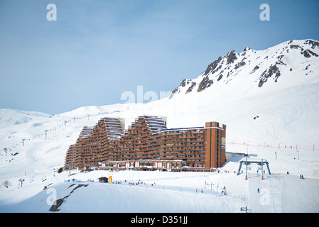 Skigebiet La Mongie im Bereich Grand Tourmalet Baréges und Pic du Midi, französischen Pyrenäen Stockfoto