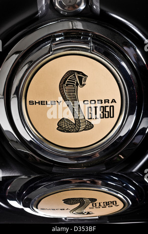 Logo-Abzeichen auf Benzin Cap von Shelby Mustang GT350 Stockfoto