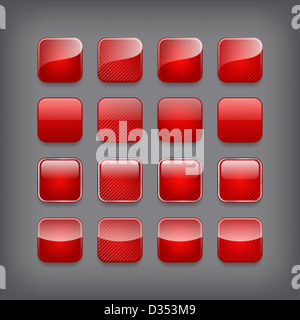 Der leeren roten Knöpfe für Sie app designor festgelegt. Stockfoto