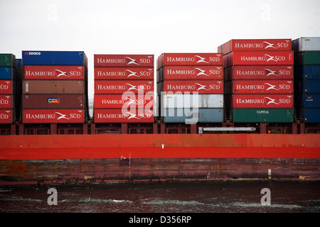 Container schiff Abfahrt Port Botany Sydney Australien Stockfoto