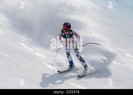 10.02.2013, Schladming, Österreich. Maria Hoefl-Riesch (GER) in Aktion während der FIS Alpinen Ski-Weltmeisterschaften 2013 Stockfoto