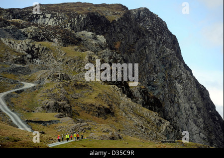 Honister Slate Mine und Fleetwith Pike, Website der vorgeschlagenen Zip wire Besucherattraktion Nationalpark Lake District, Cumbria Stockfoto