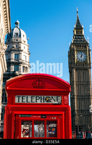 Rote Telefonzelle und Big Ben London England Great Britain UK Stockfoto