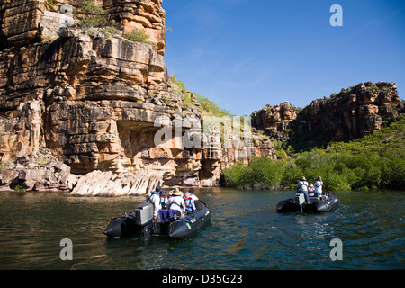 Sandstein-Landschaft entlang des King George River, Kimberley Küste, West-Australien Stockfoto