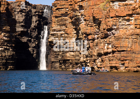 Tierkreis-Passagiere am Fuße des King George fällt, Kimberley-Region in Western Australia Stockfoto