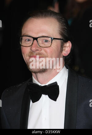 SIMON PEGG EE BRITISH ACADEMY FILM AWARDS LONDON ENGLAND UK 10. Februar 2013 Stockfoto