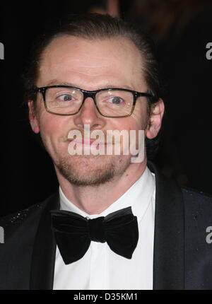 SIMON PEGG EE BRITISH ACADEMY FILM AWARDS LONDON ENGLAND UK 10. Februar 2013 Stockfoto