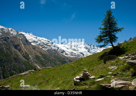 Alpine Landschaftsansicht, Nationalpark Gran Paradiso, Graian Alpen, Italien Stockfoto