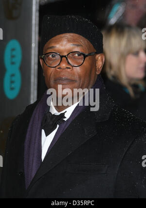 SAMUEL L. JACKSON EE BRITISH ACADEMY FILM AWARDS LONDON ENGLAND UK 10. Februar 2013 Stockfoto