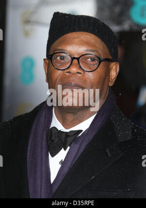 SAMUEL L. JACKSON EE BRITISH ACADEMY FILM AWARDS LONDON ENGLAND UK 10. Februar 2013 Stockfoto