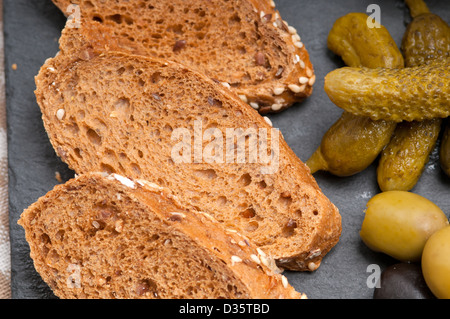 verschiedene frische Aufschnitt Platte italienische Vorspeise Stockfoto