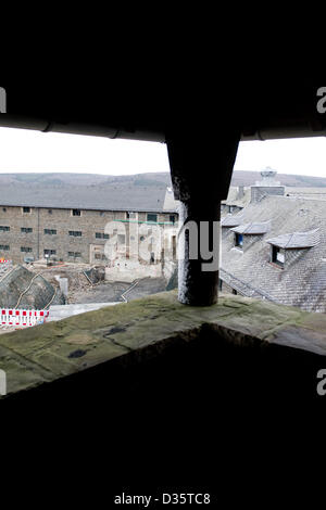 Detail des Dritten Reiches Ordensburg "Vogelsang" in Schleiden, Westdeutschland, fotografiert am 5. Februar 2013. Stockfoto