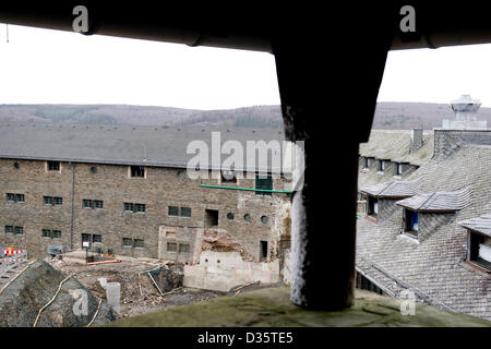 Detail des Dritten Reiches Ordensburg "Vogelsang" in Schleiden, Westdeutschland, fotografiert am 5. Februar 2013. Stockfoto