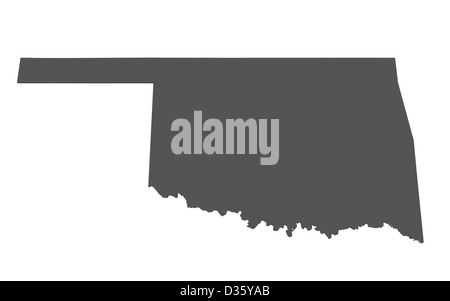 Karte der Bundesstaat Oklahoma - USA Stockfoto