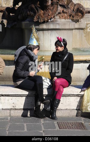 10. Februar 2013 Karnevalszug auf Via Nazionale Street in Rom Italien Stockfoto